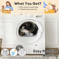 FUNNY FUZZY Pet Fluffy Plush Calming Dog Couch Bed Sofa Protector Washable Pets Mat for Large Medium Small Dogs and Cats (Coffee,47.24 × 37.4 × 6.3 in)