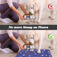 Dog Food Mat, Absorbent Water Bowl Mats Cat Pet Feeding Placemats Pink 20 * 12 inch – Essentials for Dogs - Dark Blue / 32"L x 24"W - image 2