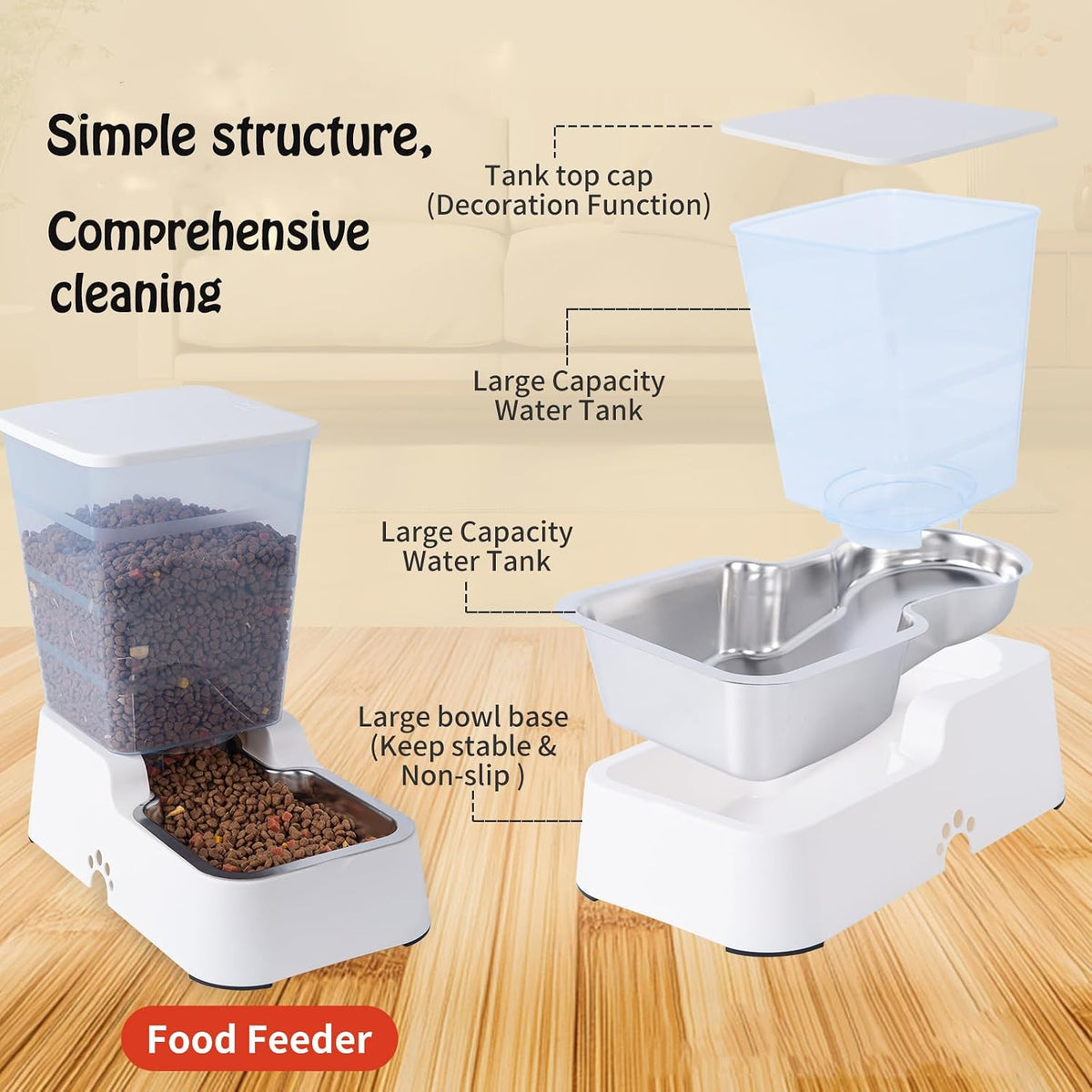 Meikuler Pets Auto Feeder 5.2L - White - image 3