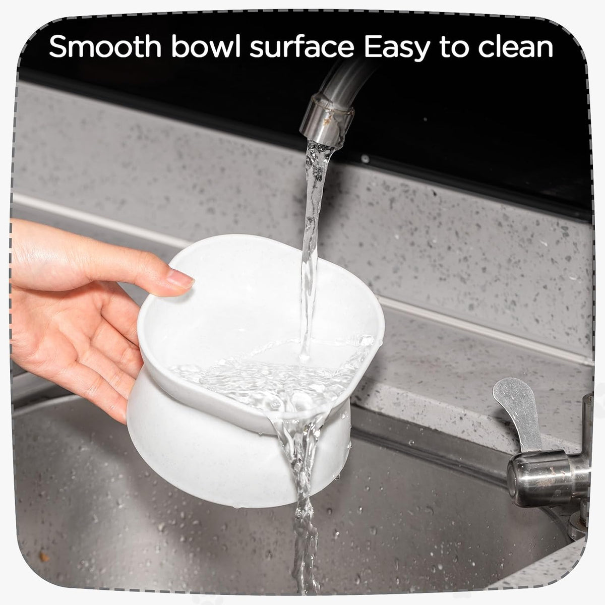4 Pieces Plastic Tilted Elevated Cat Bowls Raised Cat Food Bowls - White and Grey - image 4