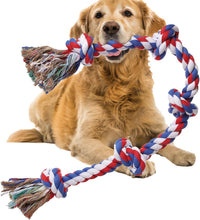 XIGOU Dog Rope Toys for Large Dogs Aggressive Chewers - Red / 5 Knots