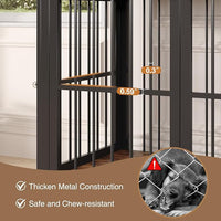 39.4" Dog Crate Furniture for Medium and Large Breed, Dog Kennel Furniture with Storage Shelf & Lockable Wheels, Heavy Duty Wooden End Side Table Pet Cage Indoor, Chew-Resistant, Brown