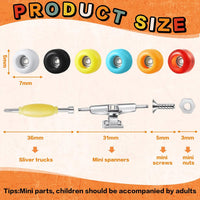 Jexine fingerboard kit with 6 sets of colorful trucks, wheels, screws and screwdrivers - view 7