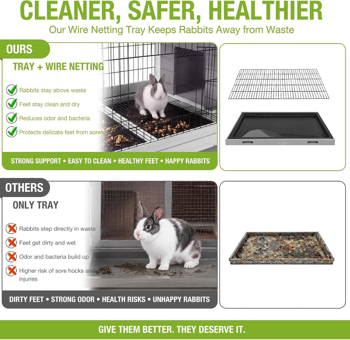 Rabbit Hutch Indoor Bunny Cage Outdoor Wood House With Wire Mesh - image 2