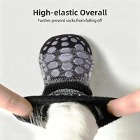 PUPTECK Anti-Slip Dog Socks with Double Sides Grips for Small Medium - Black(Striped) / X-Large (4 Count) - image 2