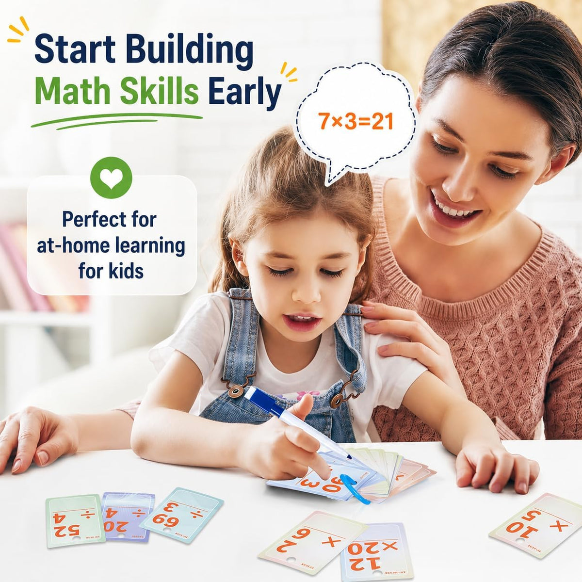Alened addition and subtraction flash cards with rings and dry-erase markers - view 20