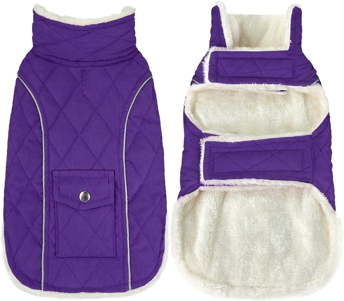 Malier Dog Coat Warm Dog Winter Coat - Purple / Small