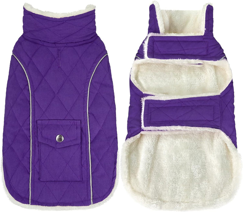 Malier Dog Coat Warm Dog Winter Coat - Purple / Small