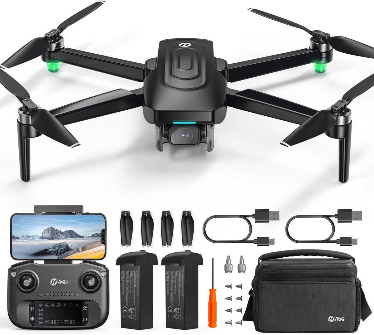 Holy Stone HS175D GPS Drone with 4K Camera for Adults - Carbon Black