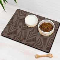 Dog Food Mats for Floors Absorbent, Pet Cat Food Mat - S(12"×20") / 01-Brown
