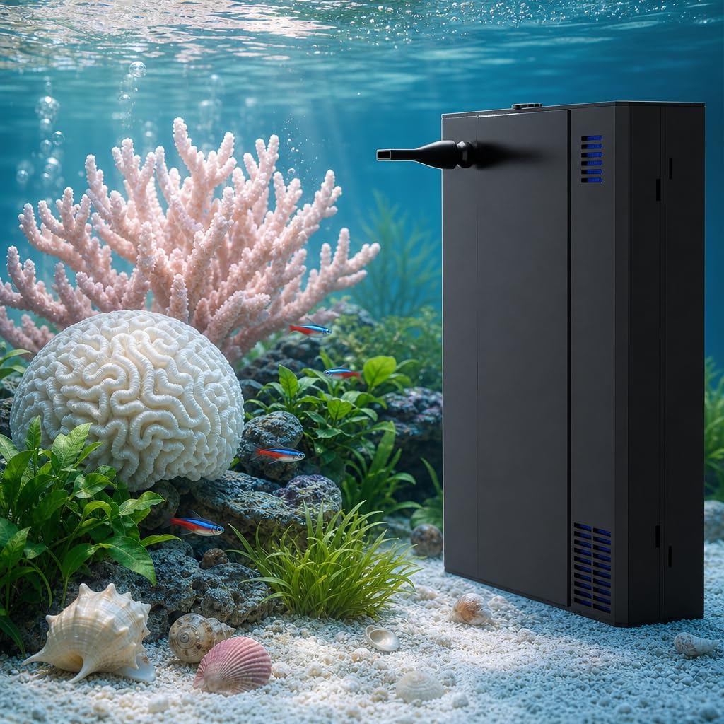 Aquarium Filter for 55-150 Gallons Tank - Black / 20-55 Gallon Tank w/ UV