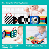 hahaland Baby Soft Cloth Crinkle Books Touch and Feel Sensory Infant - Double-Sided Book - image 3