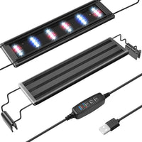 FEDOUR USB Mini Aquarium LED Light, Full Spectrum Aquarium Light with Extendable Brackets, Adjustable Aquarium Plant Light with External Controller, for Freshwater Tank (11-16in)