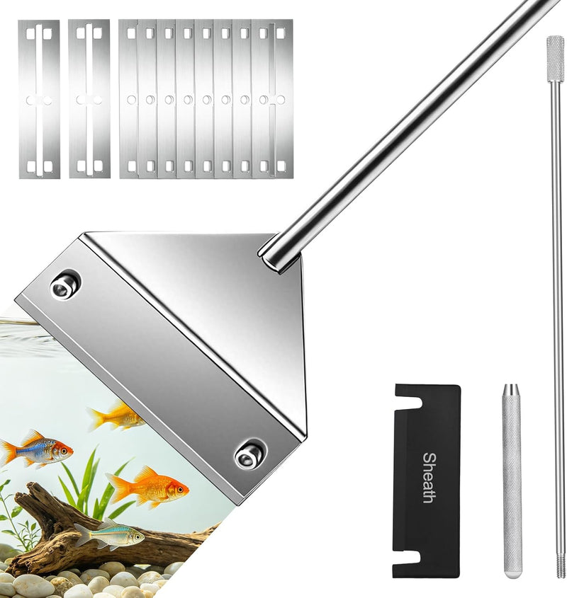 25 in Algae Scraper for Glass Aquariums, with Sheath, 10 Blades