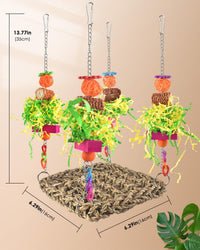 ERKOON Bird Toys, Parrot Toys Foraging Swing Mat Parrot Cage Hanging Toys Birds Grass Mat Climbing - Parrot swing mat-1 Pack - image 2