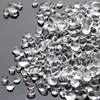 1 Lb (460 g) Clear Sea Glass Stones Irregular Rainbow Glass Pebble Decorative Rock Glaze Quartz Tumbled Gemstone Chips for Aquarium Decoration/Vase Filler/Jewelry Making/Handwork Craft
