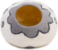 Woolygon Felt Cat Cave Bed, Merino Wool, Handcrafted – Essentials for Cats - White Flower - image 4