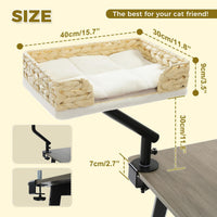 PAWZ Road Cat Desk Bed 360°Rotating Supports to 50 Lbs Cozy Nest - Beige / Wicker - image 3