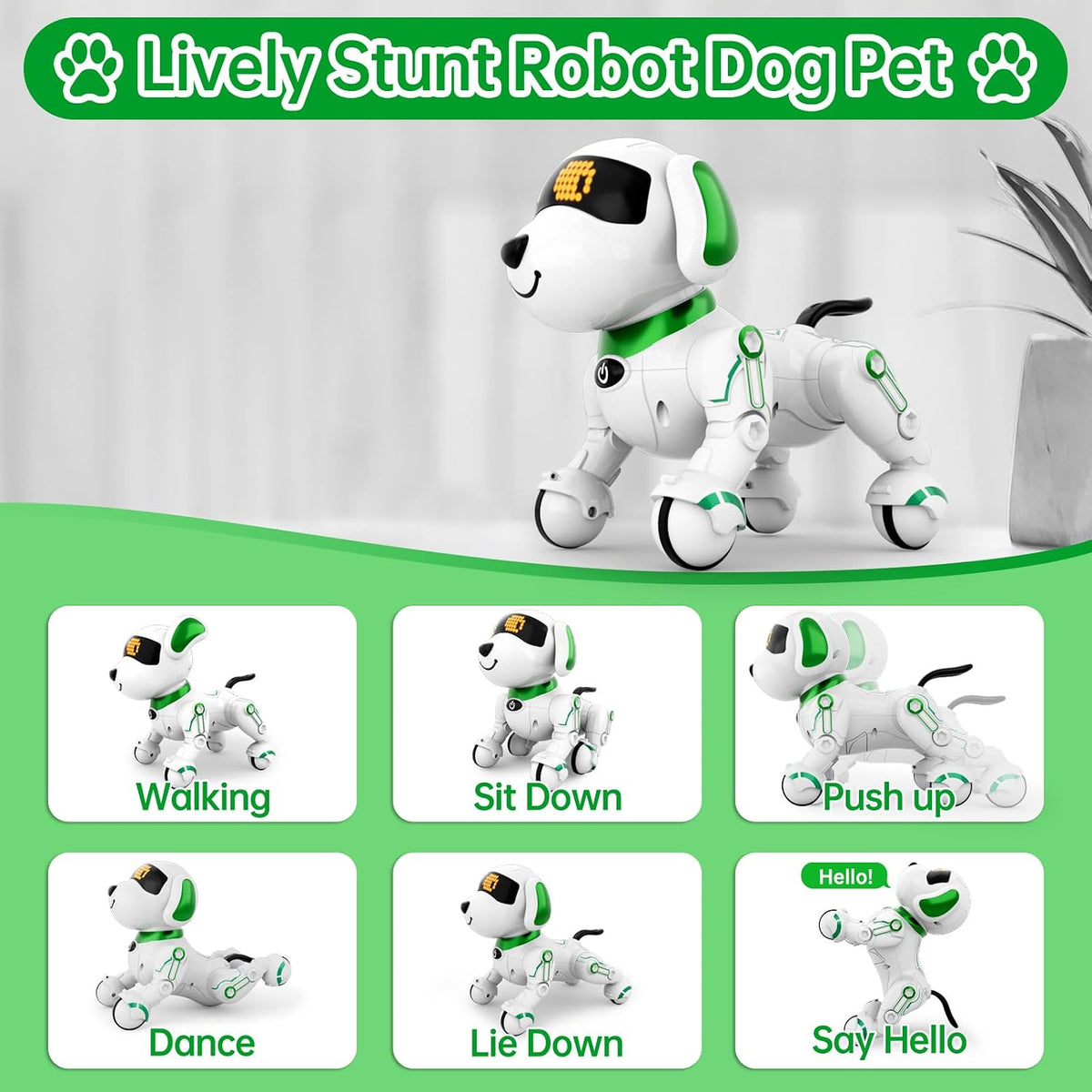 Dwi Dowellin Robot Dog Toy - Green - image 2