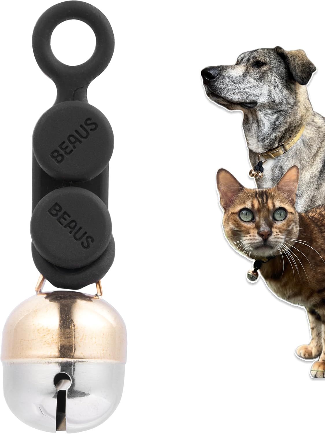 Beau's Bells V2 | Cat & Dog Collar Bells with New Quick Loop Easy Release Clip | Handmade Copper | - Single Bell / Medium