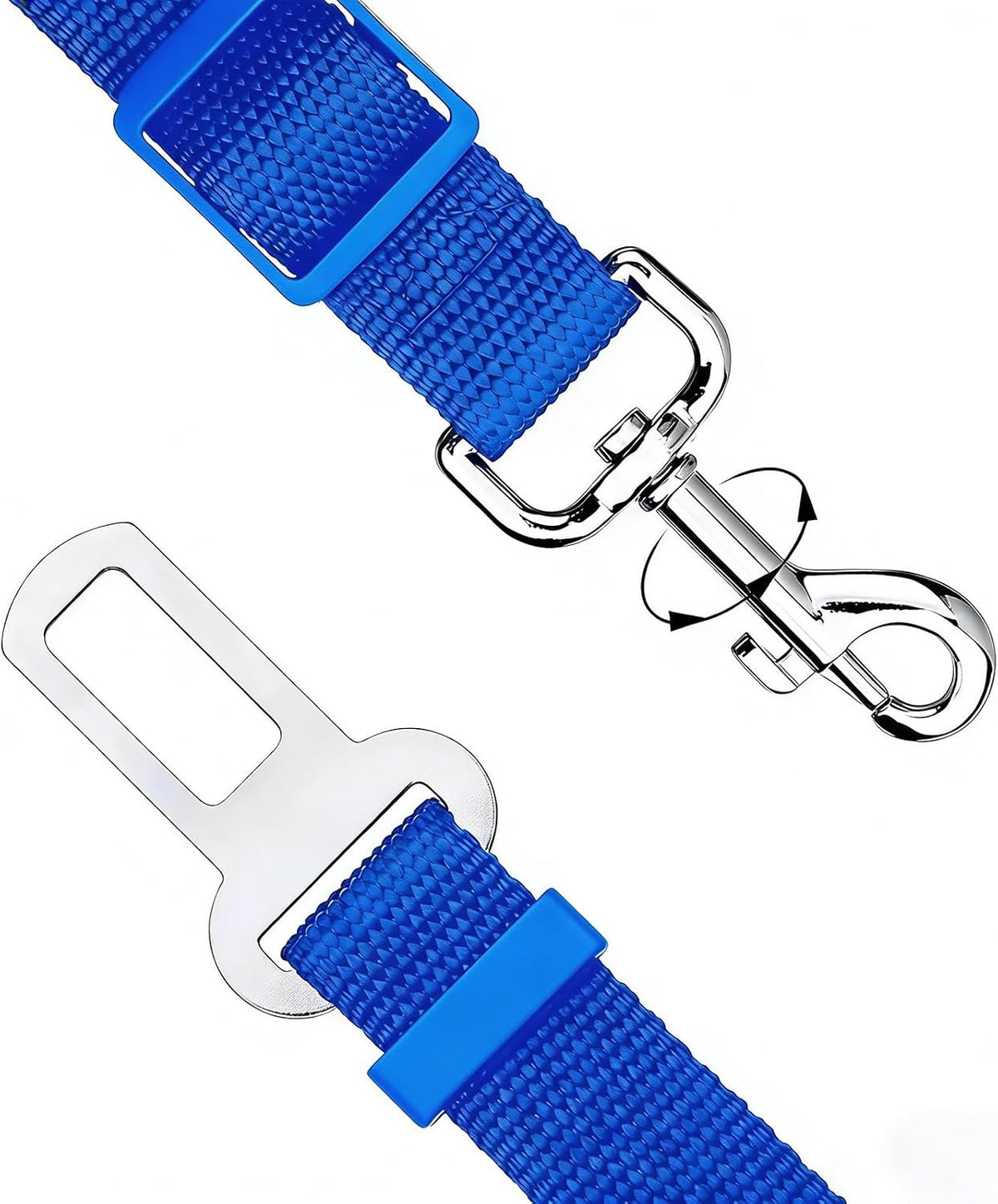 Elisel Elisel 2 Packs Adjustable Length Pet Dog Cat car seat Belt Pet - Blue Black - image 2