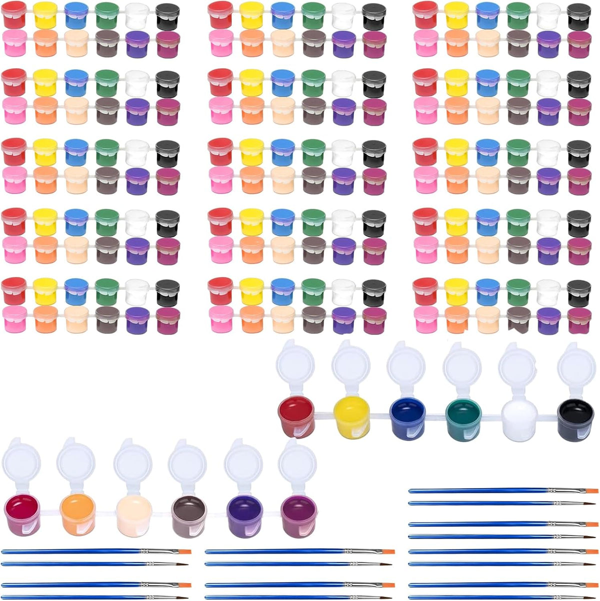 280 Pcs Mini Acrylic Paint Set for Kids - COLOR-1(210 PCS)