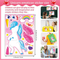48PCS Halloween Make-a-face Stickers Halloween Characters Stickers - Unicorn - image 3
