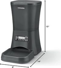 DOGNESS 9L Dog Feeders for Large Dogs, Automatic Dog Feeder with Timer Extra Large, Programmable Auto Pet Food Dispenser Feeder, Portion Control, Voice Recording, Battery and Plug-in Power (Black)