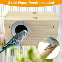 Parakeet Nesting Box, Bird Nest Breeding Box Cage Wood House for Finch Lovebirds Cockatiel Budgie - Medium: 9.8" x 5.1" x 5.3" - image 4