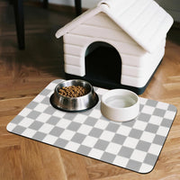 CooRug Checkered Dog Food Mat, Pet Feeding Mat 20" L x 12" W - Grey / 24"L x 16"W - image 3