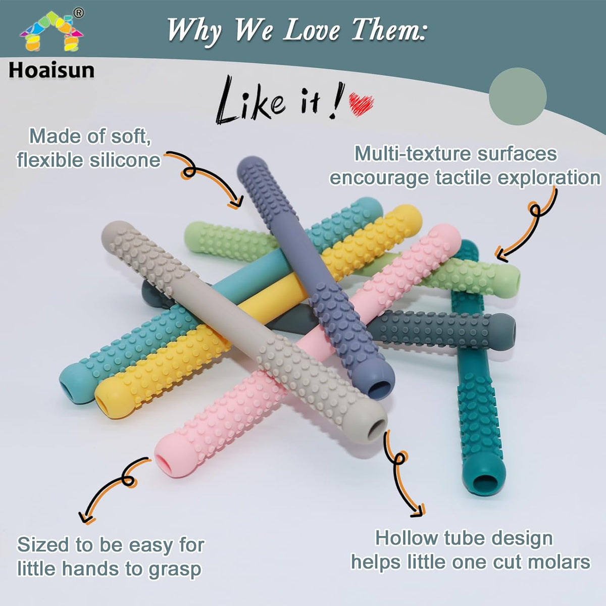 Teething Straws Sticks for Babies 6-12-18 Months - Morandi - image 2