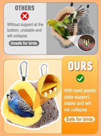 Large Winter Warm Bird Nest House with Support Board for Cage – Essentials for Birds - Small - image 2