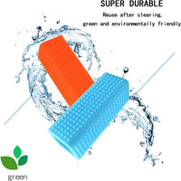 2pcs Pet Dog Cat Hair Remover, Pet Hair Removal Tool - orange and light blue - image 4
