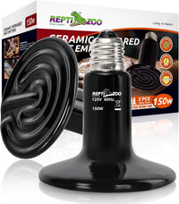 REPTI ZOO 100W Reptile Heat Lamp 2Pack Ceramic Heat Emitter Night - 150W/2PCS