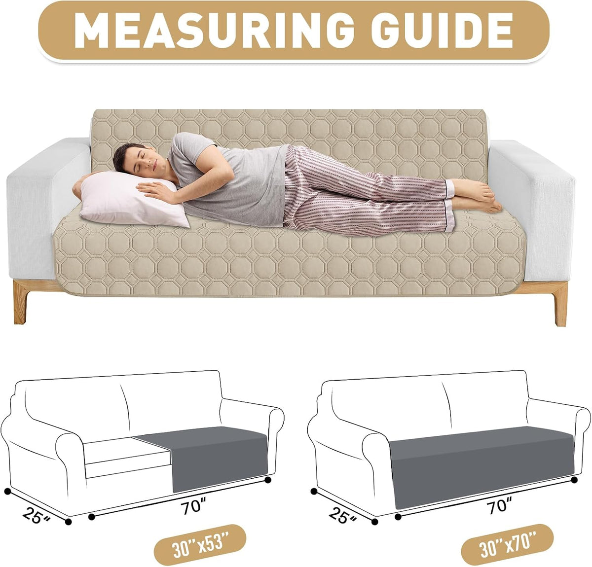 ZNSAYOTX Ultimate Cozy Blankets 100% Waterproof Sofa Mat Blanket - Khaki / 30x53 Inch - image 4