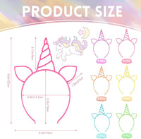 Zddaoole 24 Pcs Unicorn Headbands Unicorn Birthday Party Favors - 24 Pcs - image 2