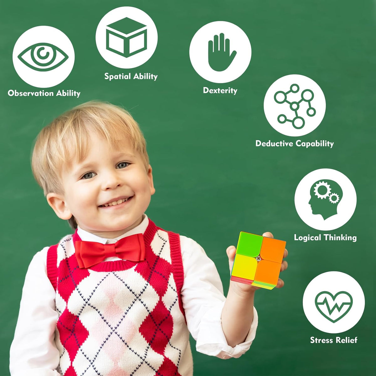 3x3 Speed Cube Stickerless with Stand & Tutorial Toy Gift for Boys - 2x2 Speed Cube - image 3