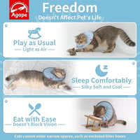 Agape Comfortable Cat Cone - Lightweight Soft Recovery Collar for Cats After Surgery - Protective E-Collar for Small, Medium, and Large Cats - Stops Licking & Scratching - Wound Care