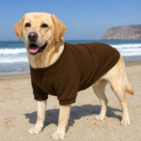 Lovelonglong ribbed knit cotton dog t-shirt in coffee - view 4