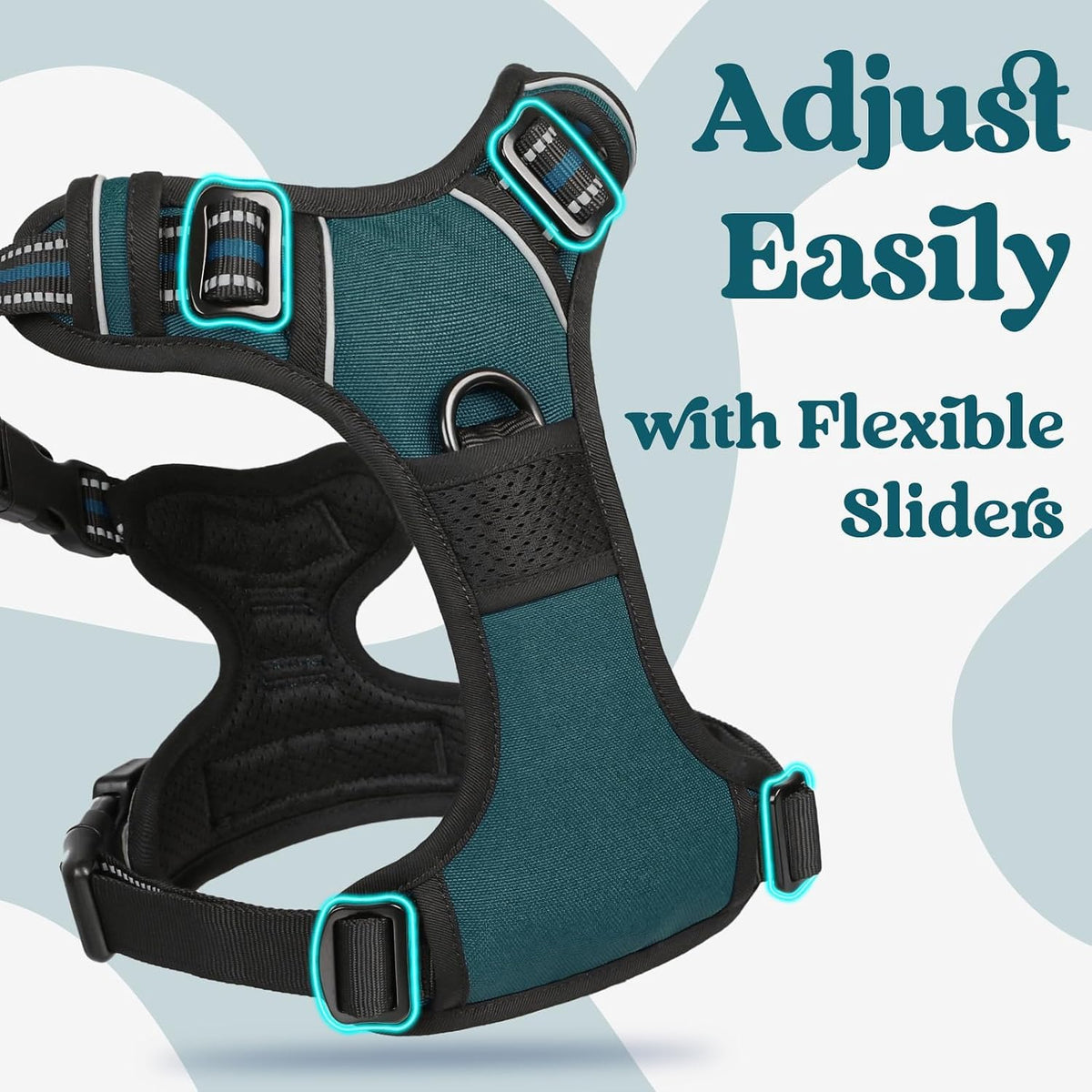 rabbitgoo Dog Harness for Large - Blue Coral / X-large - image 3