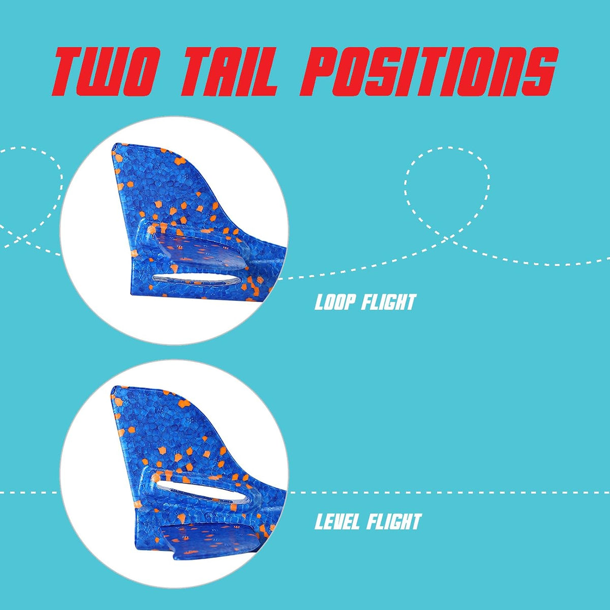 Foam Airplane Toys Throwing Glider 2 Tail Position, 17.71" - image 4