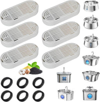 Cat Water Fountain Filter Replacement for Stainless Steel Pet Fountain – Essentials for Cats - 6+6 Pack