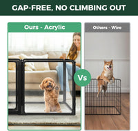 FXW AuraSpace Pro Clear Acrylic Indoor Dog Playpen, 32" H - Black / 24"H / 10 Panels + 2 Gates - image 2