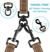 Double Dog Leash, No Tangle Dual Leash - Brown - image 2