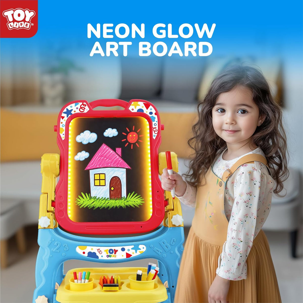 STEAM Life Kids Easel, Pink & Purple - Light Up - image 2