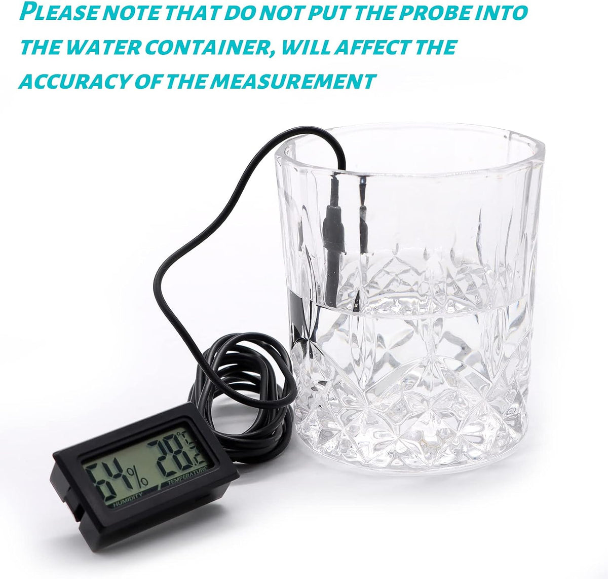 Digital Probe Thermometer Hygrometer for Reptiles - Black - image 4