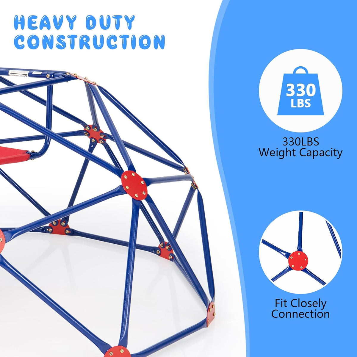 Olakids geometric climbing dome with slide, green steel frame for backyard play - view 5