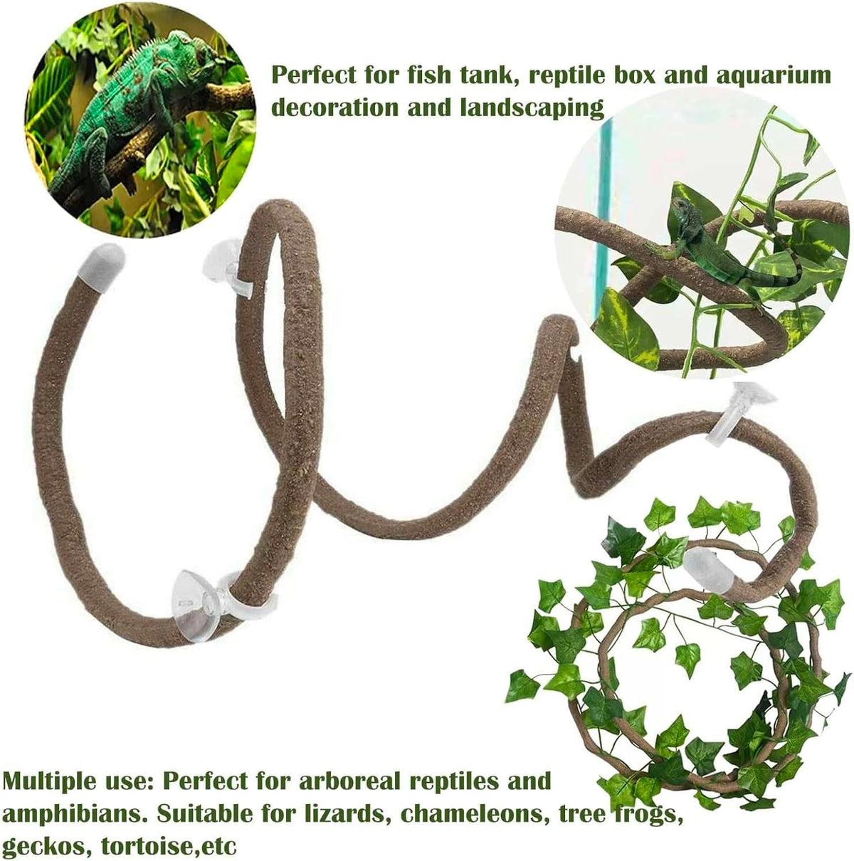 10PCS Crested Gecko Tank Accessories - 10 Piece with Hammock - image 3