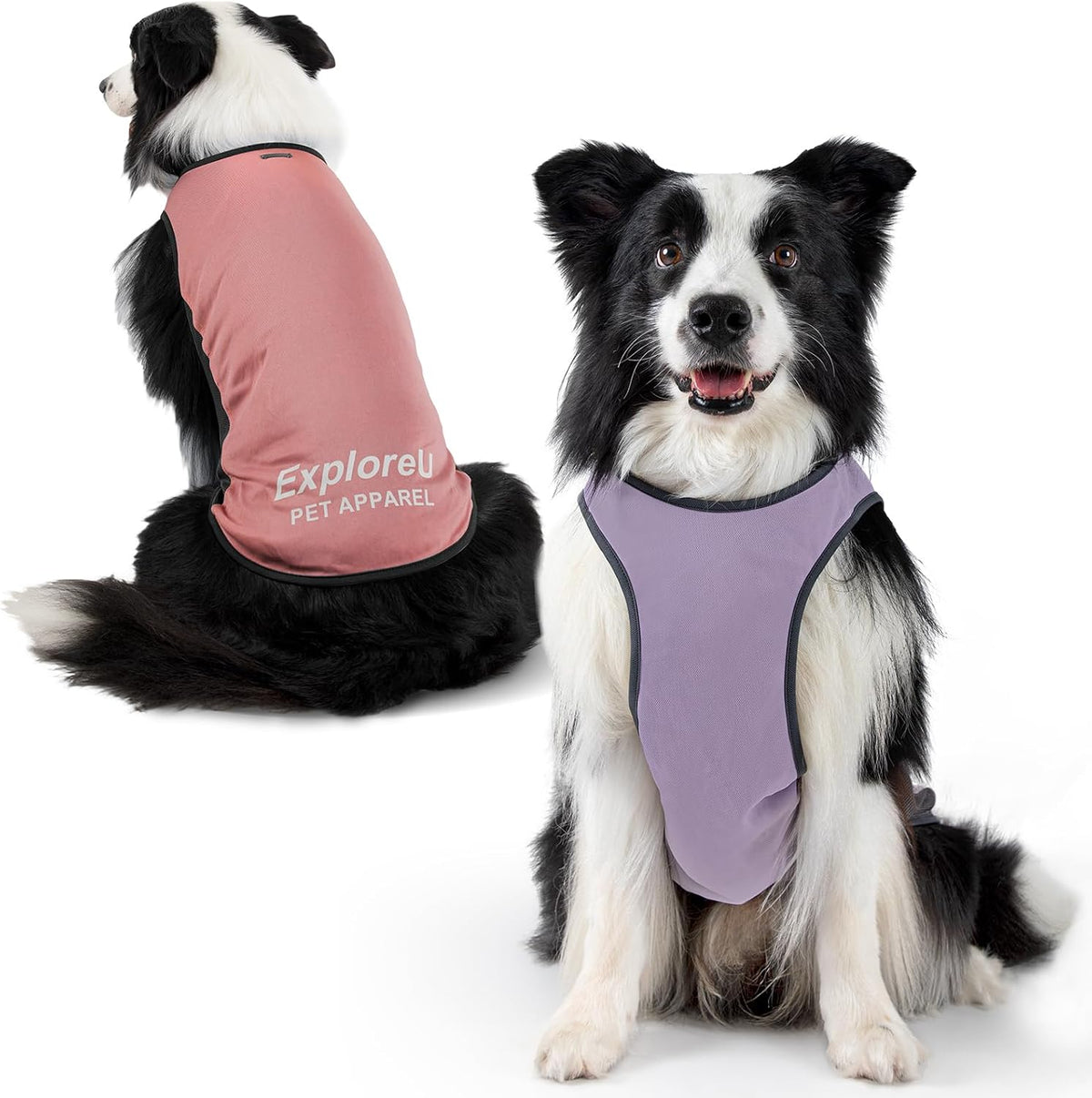 Dog Cooling Vest with Soft Stretchy Sun Protection, XL - Medium (24-35lbs) / Brier Rose+Lilac Ether