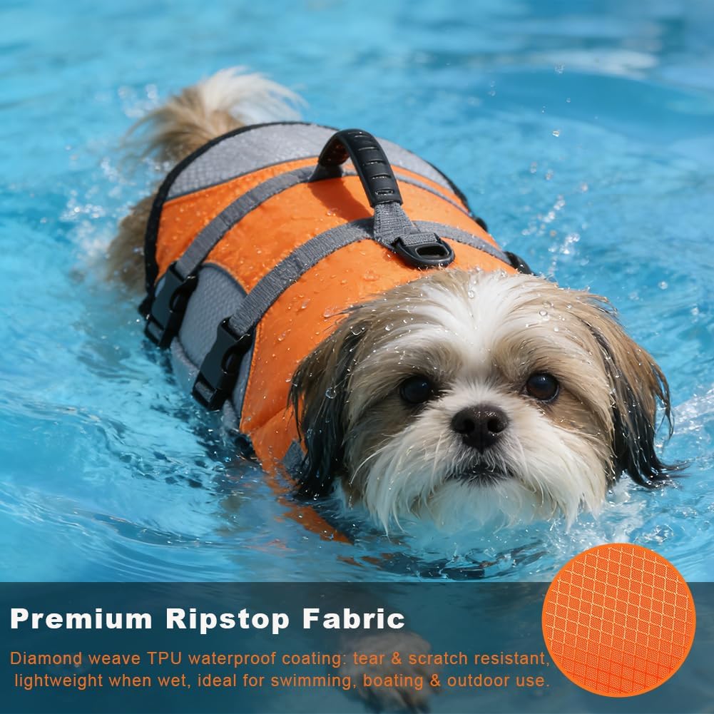 Mklhgty Hawaiian Dog Life Jacket - Orange / Small - image 2